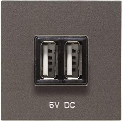 Niessen - Toma cargador usb 2m 2x750ma/5v antracita