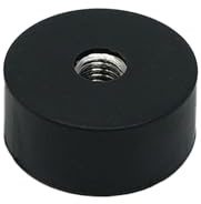 Rubber Coated Pot Magnet for DIY, Engineering, Manufacturing, Hanging and Holding Applications - 22mm dia x 10mm thick x M5 thread hole - 3.8kg Pull - Pack of 4