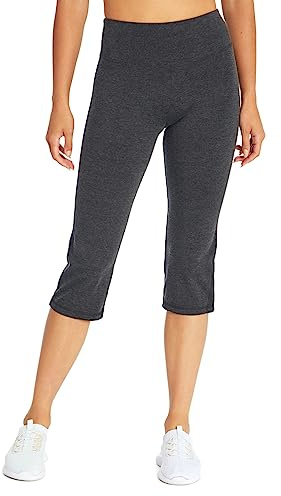 Marika Women's Tummy Control Capris, Heather Charcoal, Small