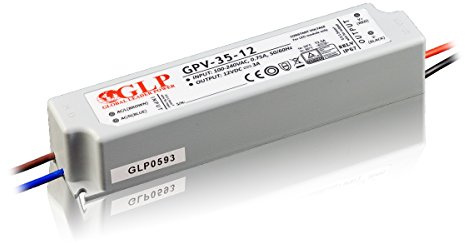 36W 12Vdc LED Power Supply, GPV-35-12, IP67, 5 years warranty, TÜV certificate