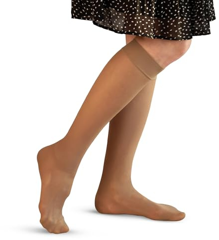 GABRIALLA Knee High Sheer Compression Socks for Women - 15-20 mmHg Graduated Compression Stockings for Varicose Vein, Swelling, Edema & Circulation - Medical Closed Toe Sheer Socks
