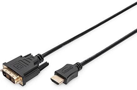 DIGITUS Cable adaptador HDMI - Tipo-A a DVI-D (18+1) - Full HD - 2 m - Enlace único - Compatible con PC, monitor, proyector