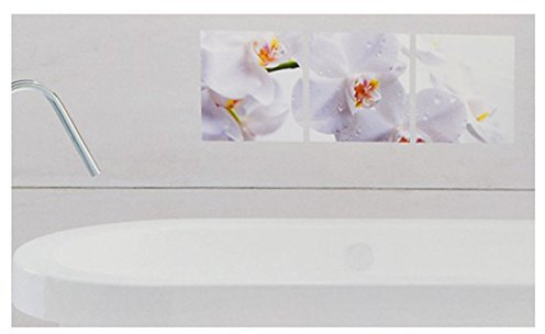 alles-meine.de GmbH 3 TLG. Set: Wandtattoo/Sticker ECKIG - Orchideen Blüten - Panorama Postersticker - Wandsticker - Trial Paneele - Aufkleber Wandaufkleber - selbstklebend für..