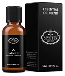 Mystix London | Calming Essential Oil Blend | 50ml | Floral and herbal oils create a smooth, relaxing aroma with soft botanical notes.