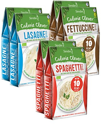 Shirataki Konjak Italia Probierpaket: 2 x Spaghetti-Style 250g, 2 x Fettuccine-Style 250g, 2 x Lasagne-Style 250g - Bio