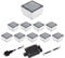 ledscom.de 10er-Set LED Pflasterstein CUS Bodenleuchte für außen, blau, IP67, 230V, 10x10cm