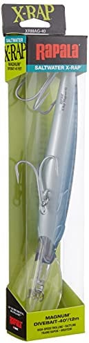 Rapala Unisex-Adult X-Rap Magnum Angelköder-Angelzubehör mit großer Tauchschaufel-Salzwasser Spinnköder-Lauftiefe 9m-Fischköder 16cm, 72g-Hergestellt in Estland-Silver, 16 cm