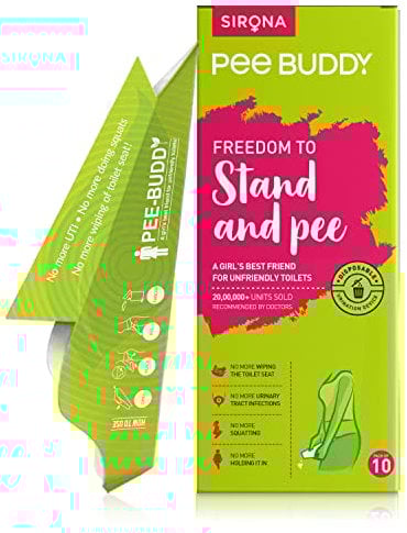 PEE BUDDY 10 Funnels Portable Female Urination Device | Disposable Female Urinal Funnel | Travel, Camping, Hiking and Outdoor Activities | Discreet and Compact Stand and Pee Funnel for Women
