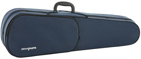 PURE GEWA Custodia per violino blu scuro/Velluto grigio chiaro con tasca per spartiti e cinghie per zaino 1/8