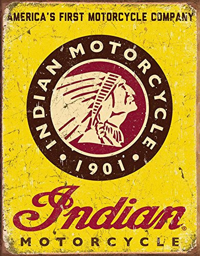 Desperate Indian Amerikanisches Erstes Motorrad Firma Metallschild (de)