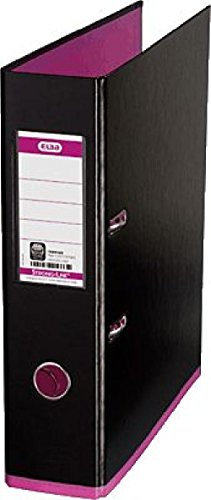 ELBA Ordner myColour PP/10489SW/PI, schwarz/pink, Rücken 80mm, B285xH318mm