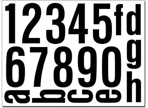 House Number Vinyl Sticker Set for Mailbox, Wheelie Bin Box, Name Sign etc. 11.7 inches x 8.3 inches (silver metallic matt)