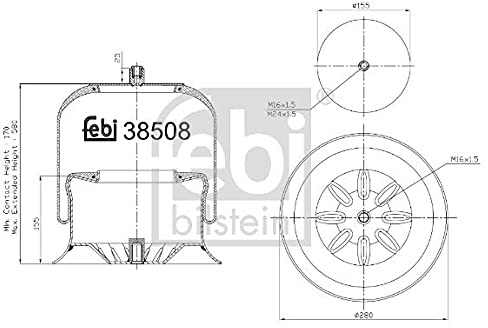 febi bilstein 38508 Luftfederbalg mit Stahlkolben, 1 Stück