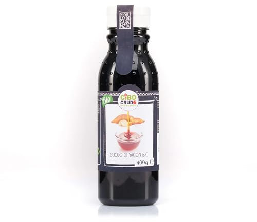 CiboCrudo Sciroppo di Yacon BIO Crudo - 400 ml - Yacon Syrup Raw Organic, Succo Bio e Naturale, Dolcificante, Prodotto in Perù, Etichette in Italiano