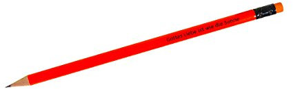 Christliche Geschenkideen °*4414 Bleistift Neon mit Radierer und Text Gottes Liebe ist wie die Sonne (Orange)