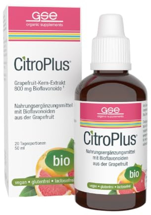 GSE CitroPlus 800 - Grapefruitkern Extrakt, 50ml Grapefruit Tropfen in BIO-Qualität, reich an Bioflavonoide, 100% pflanzlich, vegan und ohne Zusatzstoffe