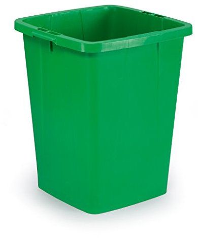 Durable DURABIN 90 Rectangular Waste Bin Green | 90 Litre Capacity | Food and Freezer Safe | Perfect for Waste Collection or Recycling