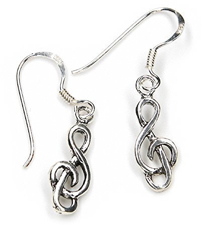 Drachensilber Notenschlüssel Ohrschmuck Violinschlüssel Ohrhänger Musiker Schmuck Ohrringe 925 Silber Schmuck