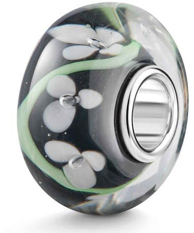 MATERIA by Matthias Wagner Blumen Bead Glas schwarz weiß grün 1031