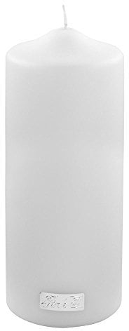 Fink - Candle/Stumpenkerze/Kerze - metallic weiß - getaucht - Höhe 20 cm - Ø 8 cm