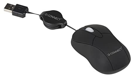 Raton q-connect mini optico 800 dpi retractil usb 1,5 ghz negro