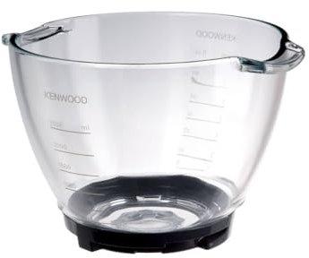 Kenwood Bol mélangeur en verre Chef AT550, accessoire pour robots de cuisine Kenwood des séries KVC 3, 5 et 7, Ecru