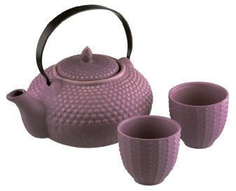 BIA Oriental Hobnail Teapot and 2 Cups Fuji, Lilac