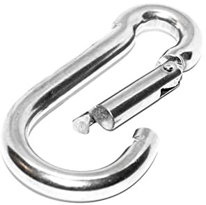 Karabiner groß Feuerwehr Karabiner 5 x Stück 7mm x 70mm für Boxsack Karabinerhaken Edelstahl - für Sonnensegel Hundeleine Schlüssel Hängematte rostfrei Schaukel Haken Boxsack von PRIOstahl