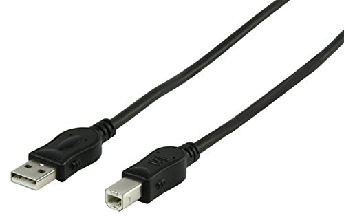 Renkforce USB-Kabel USB 2.0 USB-A Stecker, USB-B Stecker 1.80 m Schwarz beidseitig verwendbarer Stecker, vergoldete Ste