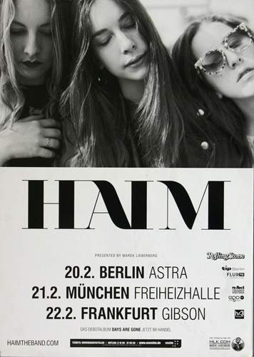 Haim - Dont Save Me, Tour 2014 » Konzertplakat/Premium Poster | Live Konzert Veranstaltung | DIN A1 «