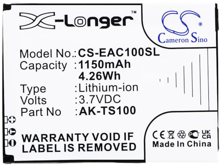 CS-EAC100SL Akku 1150mAh Kompatibel mit [Emporia] TELME TS100, TELME TS100S Ersetzt AK-TS100