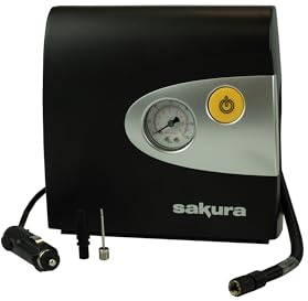 Sakura SS5331 Analogue Air Compressor 12 V For Car, Bicycle And Inflatable