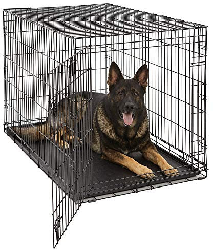 MidWest Homes for Pets Life Stages Modell 1648U Hundebox, sehr groß, Einzeltür, faltbar, Metall, 122 cm lang, mit Trenneinsatz, Bodenschutz, auslaufsicherer Wanne, für sehr große Hunde, schwarz