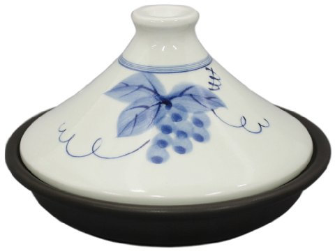 Gesunde Porzellan Tajine Topf (Fluor Verarbeitung Grill mit) 21cm Trauben-ID 09-503 (Japan Import / das Paket und das Handbuch sind in Japanisch)