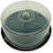10 x 25 CD DVD Blu Ray Disc Cake Box Storage Tubs - Polyproline Clear Plastic Tubs With Black Bottom (Each Holds 25 discs) Pack of 10