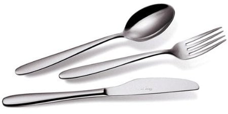 EME SERVIZIO POSATE 24 PEZZI MADE IN ITALY COMPLETO 6 PERSONE ACCIAIO INOX 18/10 LUCIDE MODERNE ARMONIA