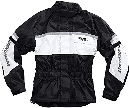 FLM Sports Membran Regenjacke 1.0 – Wasserdicht, Atmungsaktiv & Winddicht – Polyamid – Mit Helmkapuze & Re weiß S