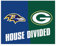 FANMATS NFL House Divided – Ravens/Packers Teppich, 86,4 x 114,3 cm, klein, Schwarz