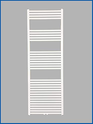 Badheizkörper SMYRNA Weiß 600 x 1760 mm. Gerade mit Mittelanschluss Handtuchtrockner
