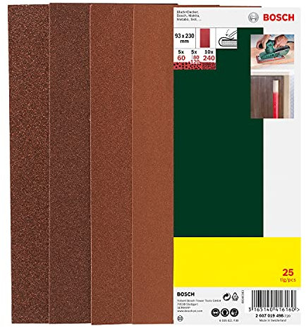 Bosch Home and Garden DIY 25tlg. Schleifblatt-Set Holz und Farbe für Schwingschleifer 2607019498