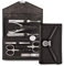 nippes Solingen Maniküre Set Locks, 7-teilig, Edelstahl nickel- & rostfrei, Echtes Rindleder-Nageletui in Schwarz, Nagelpflege Set, Made in Solingen/Germany