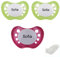 Babysutten Nip Schnuller-mit-Namen, 2 pearly green + 1 pearly magenta (3er Pack), Silikon, Anatomisch, Gr. 1.