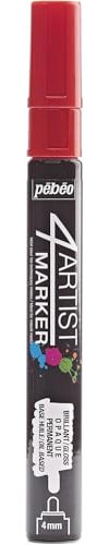 Pébéo 580107 Marqueur, Aluminium, Rouge, 14 x 1,3 x 1,3 cm
