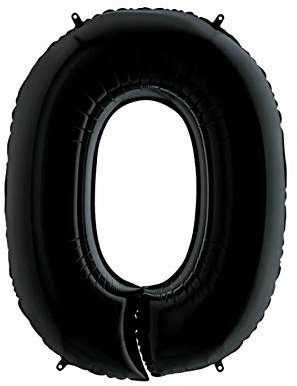 Grabo XXL Riesen Zahlen Folienballon 102 cm (40) Farbauswahl – Perfekte Deko für Geburtstage, Jubiläen & Feiern – Happy Birthday Party-Highlight - für Helium und Luft! Wiederverwendbar! (Schwarz, 0)