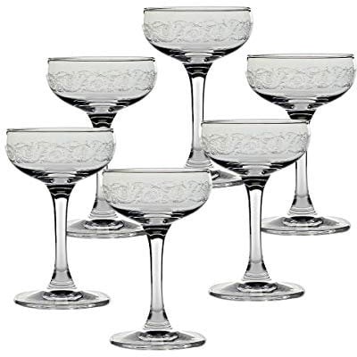 CRISTALICA Likörschale 6er-Set Eierlikör Schnapsglas Kelche 75ml Kristalglas Panto Floral
