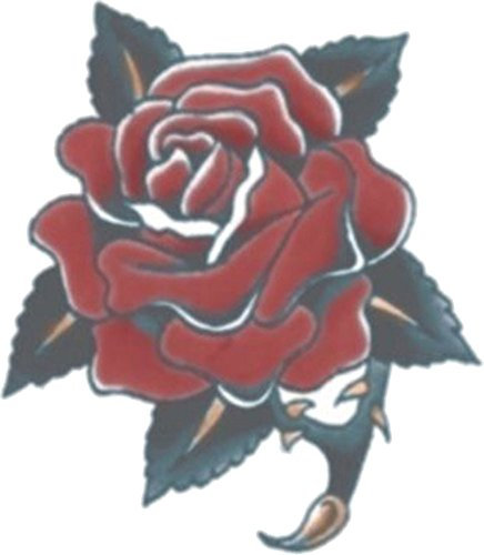 Epic Armoury MW-130095 Rose Temporary Tattoo Transfer, Mehrfarbig, Einheitsgröße