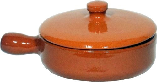 Amazing Cookware SB135 - Padella con Coperchio in Terracotta Naturale, 15 cm