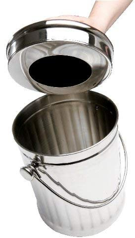 Eddingtons Deluxe Stainless Steel Kitchen Compost Pail Bin Caddy With Filter