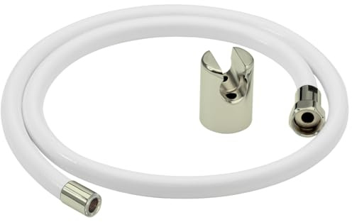 Eliga Kneippschlauch 3/4 mit Wandhalter - Weiß, Gummi, Duschschlauch, Hardware, 1 Stück - Hochwertig verarbeitet, 3/4 Zoll, Inkl. Wandhalterung