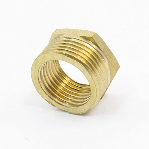 Sourcingmap 3/4 PT Male to 1/2 PT Female Hex Threaded Bushing Piping Adapter